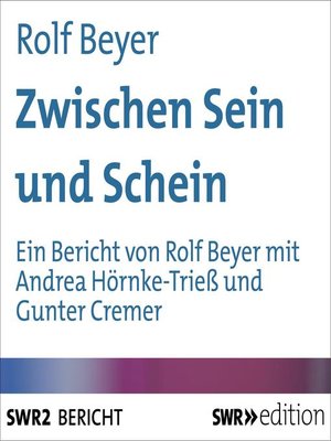cover image of Zwischen Sein und Schein